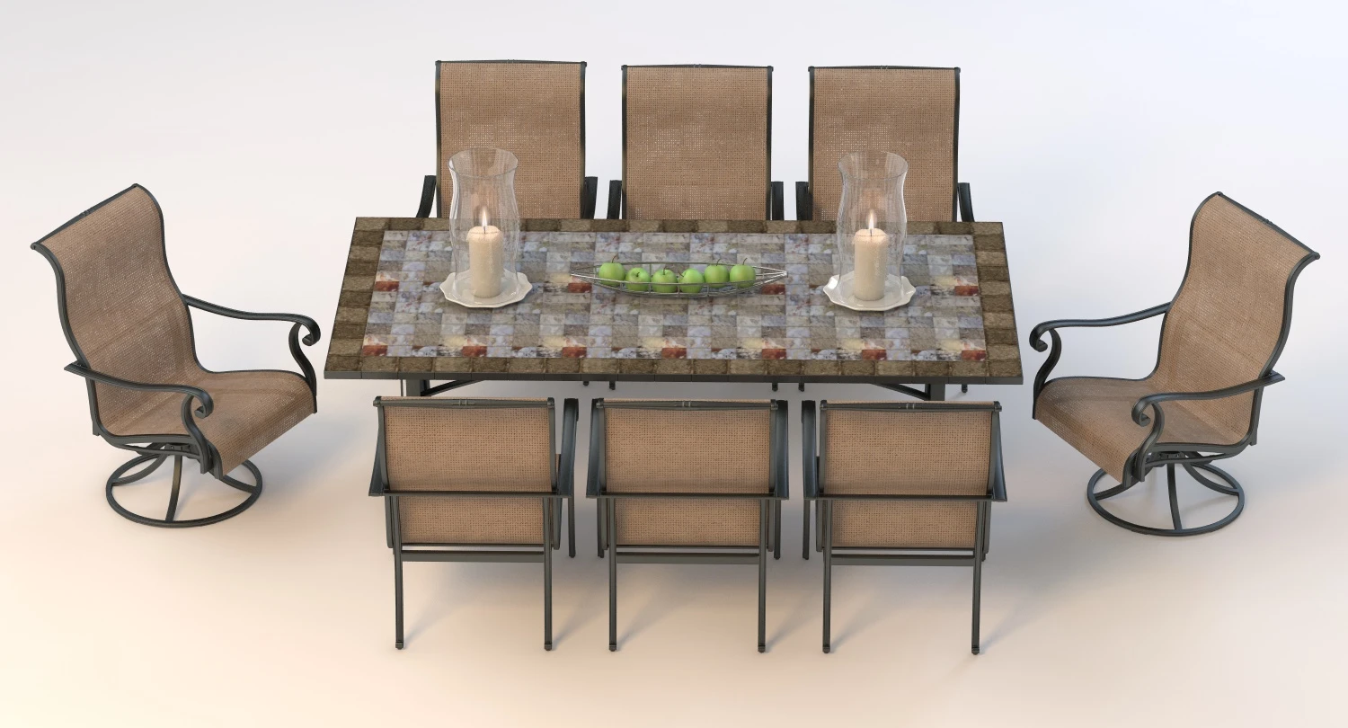 Agio Patio Outdoor Dining Set 3D Model_03