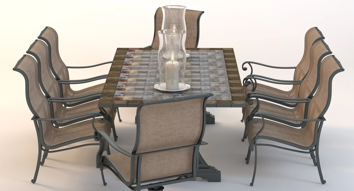 Agio Patio Outdoor Dining Set 3D Model_08