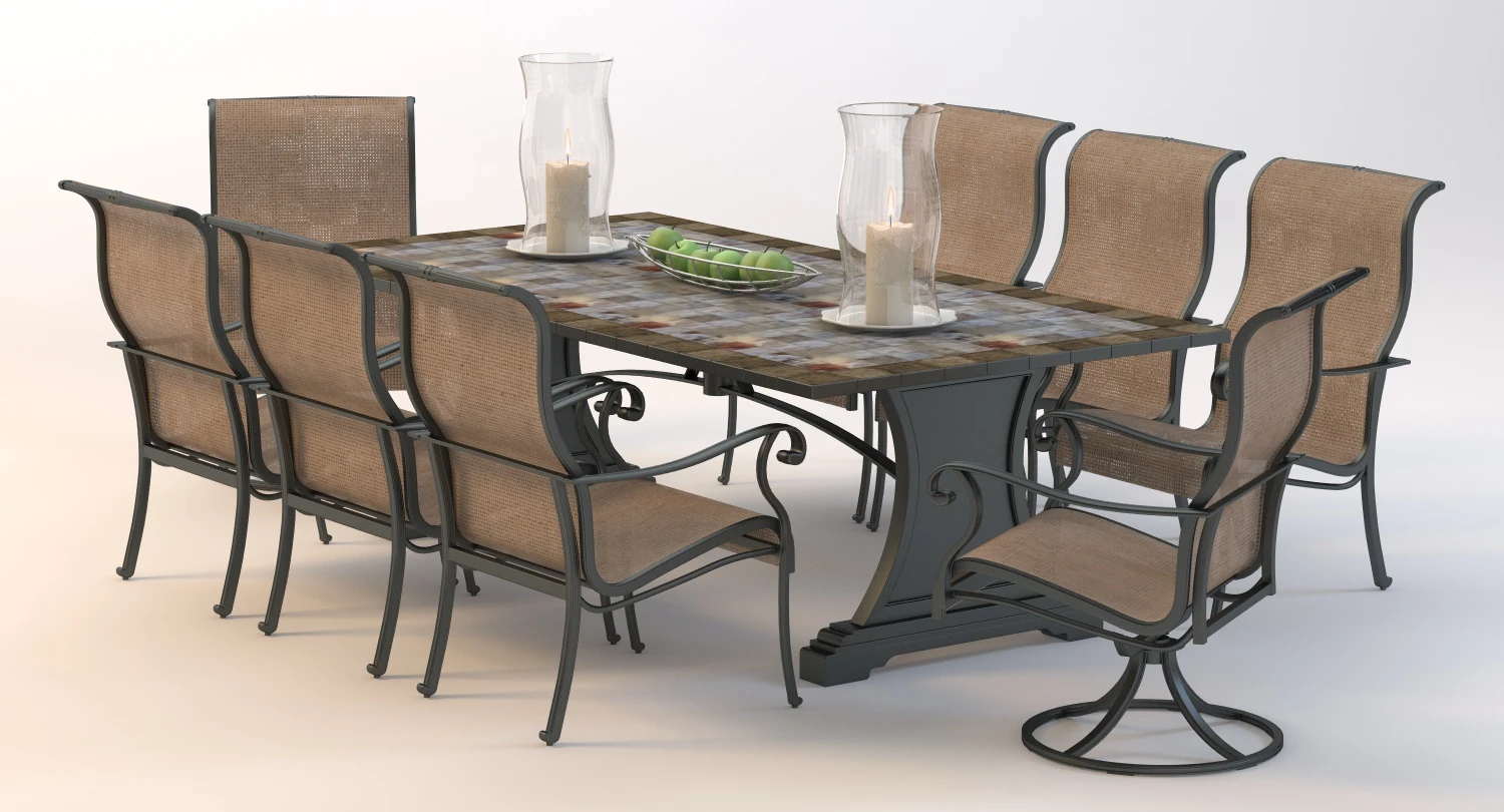 Agio Patio Outdoor Dining Set 3D Model_01