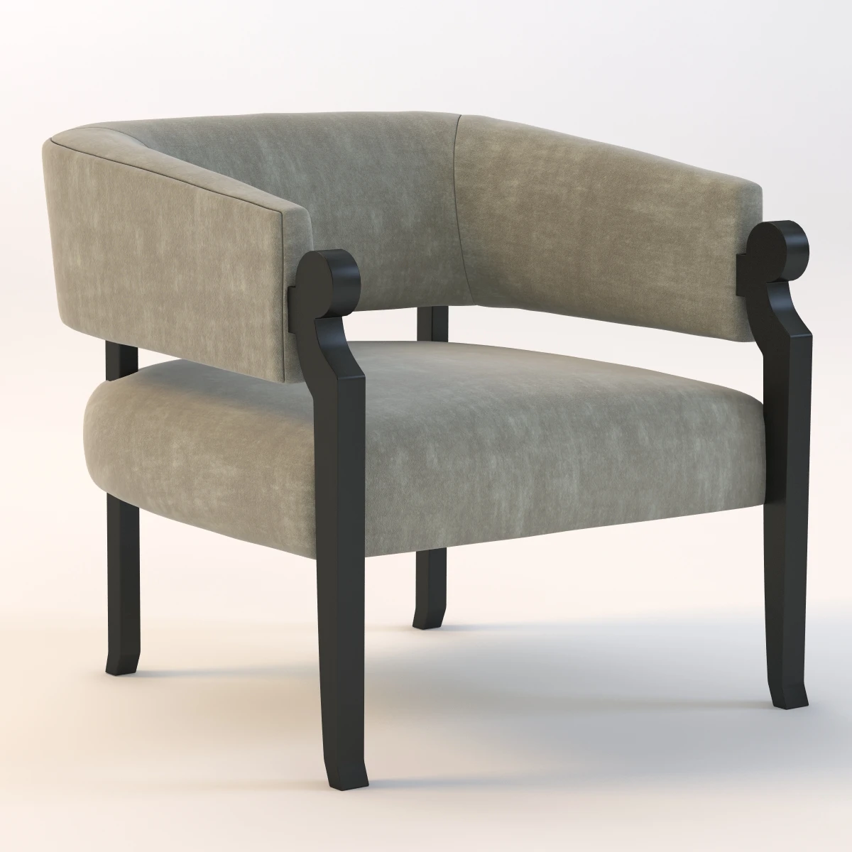 Amir Khamneipur Curved Armchair 3D Model_01