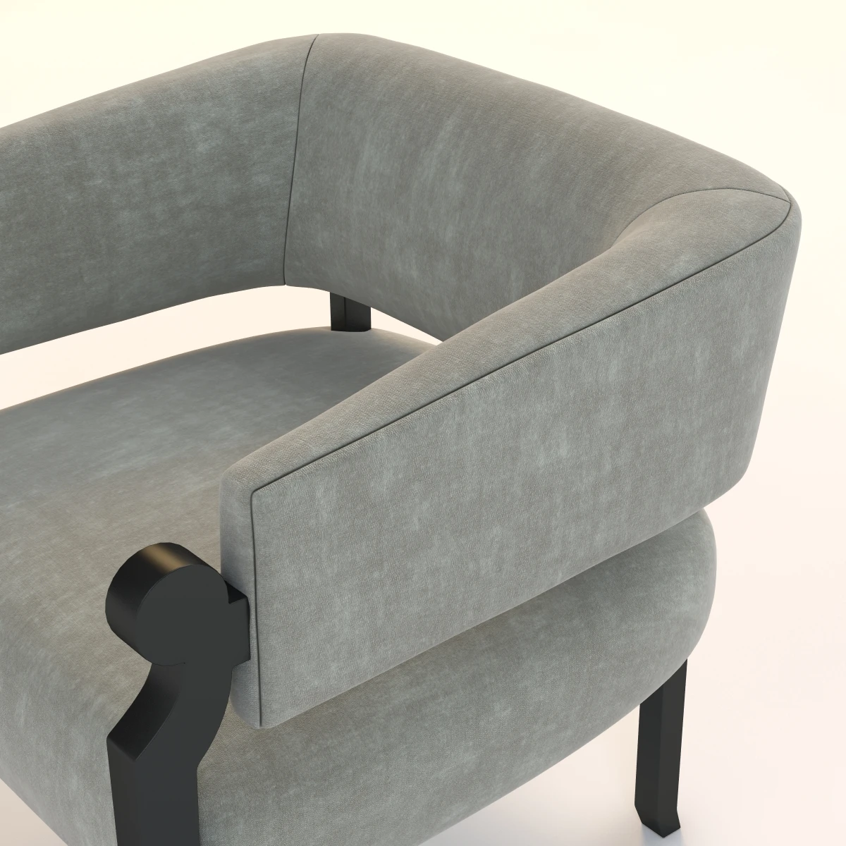 Amir Khamneipur Curved Armchair 3D Model_06