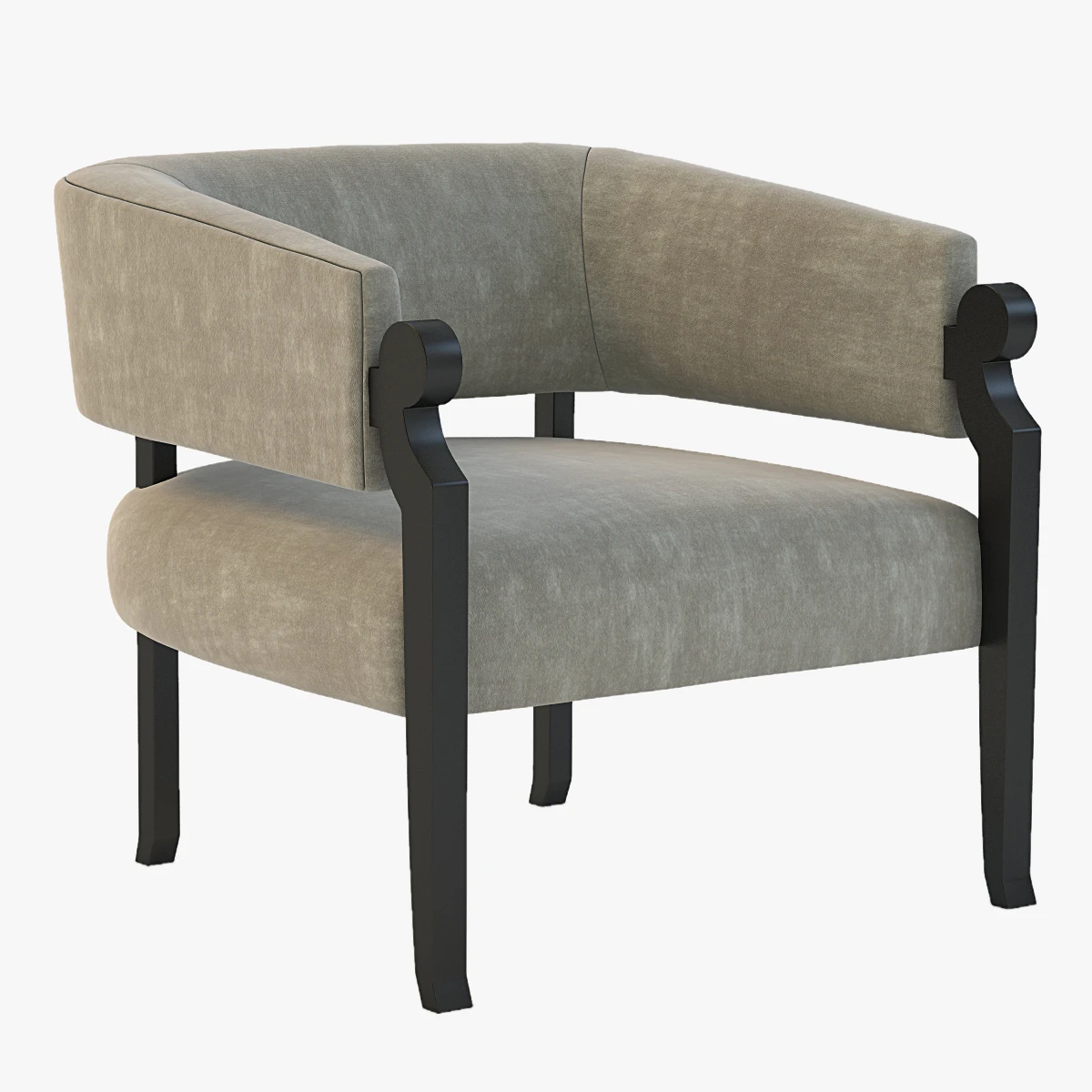 Amir Khamneipur Curved Armchair 3D Model_03
