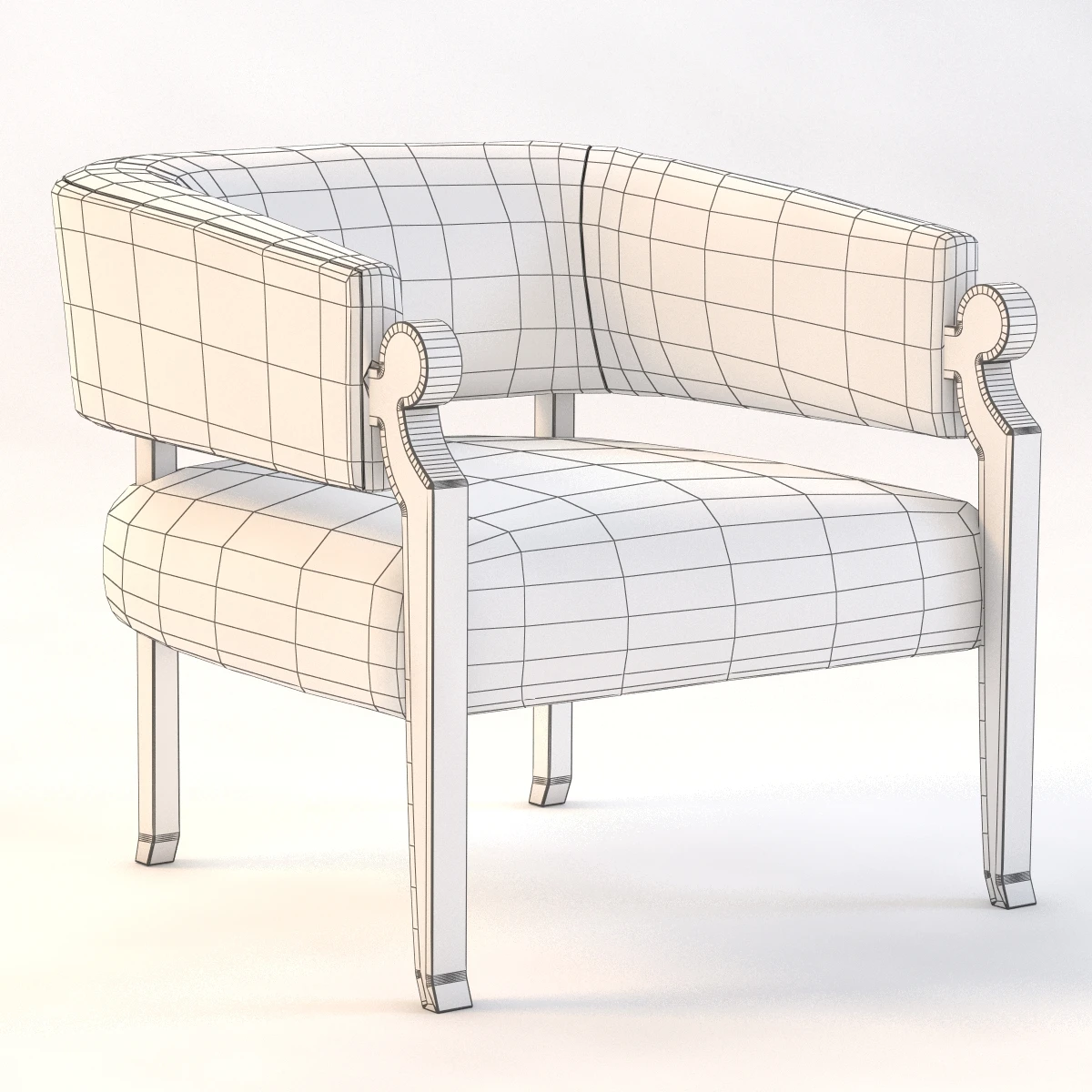 Amir Khamneipur Curved Armchair 3D Model_011