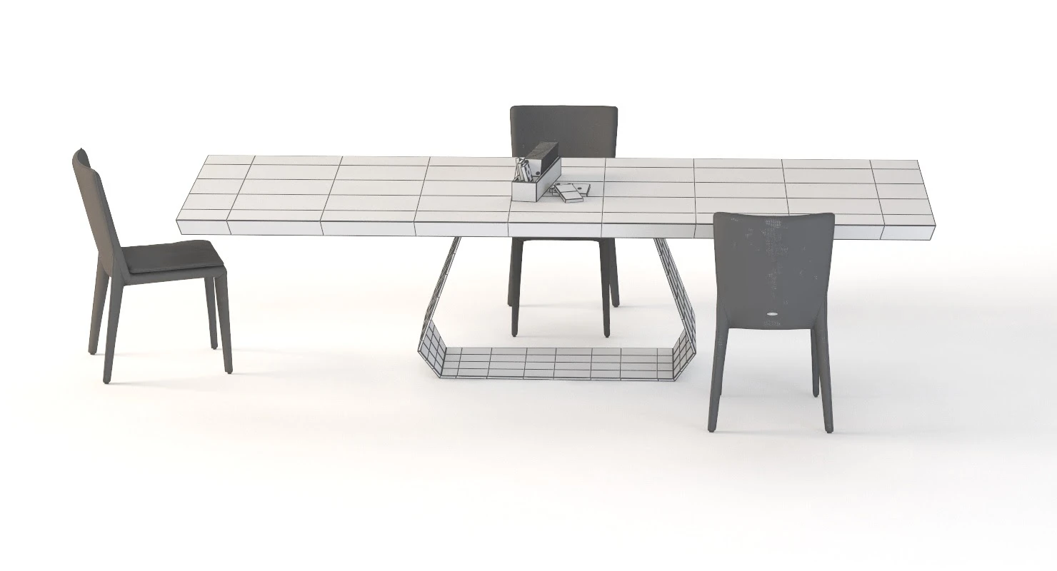 Amond Table And Chair By Bonaldo 3D Model_013