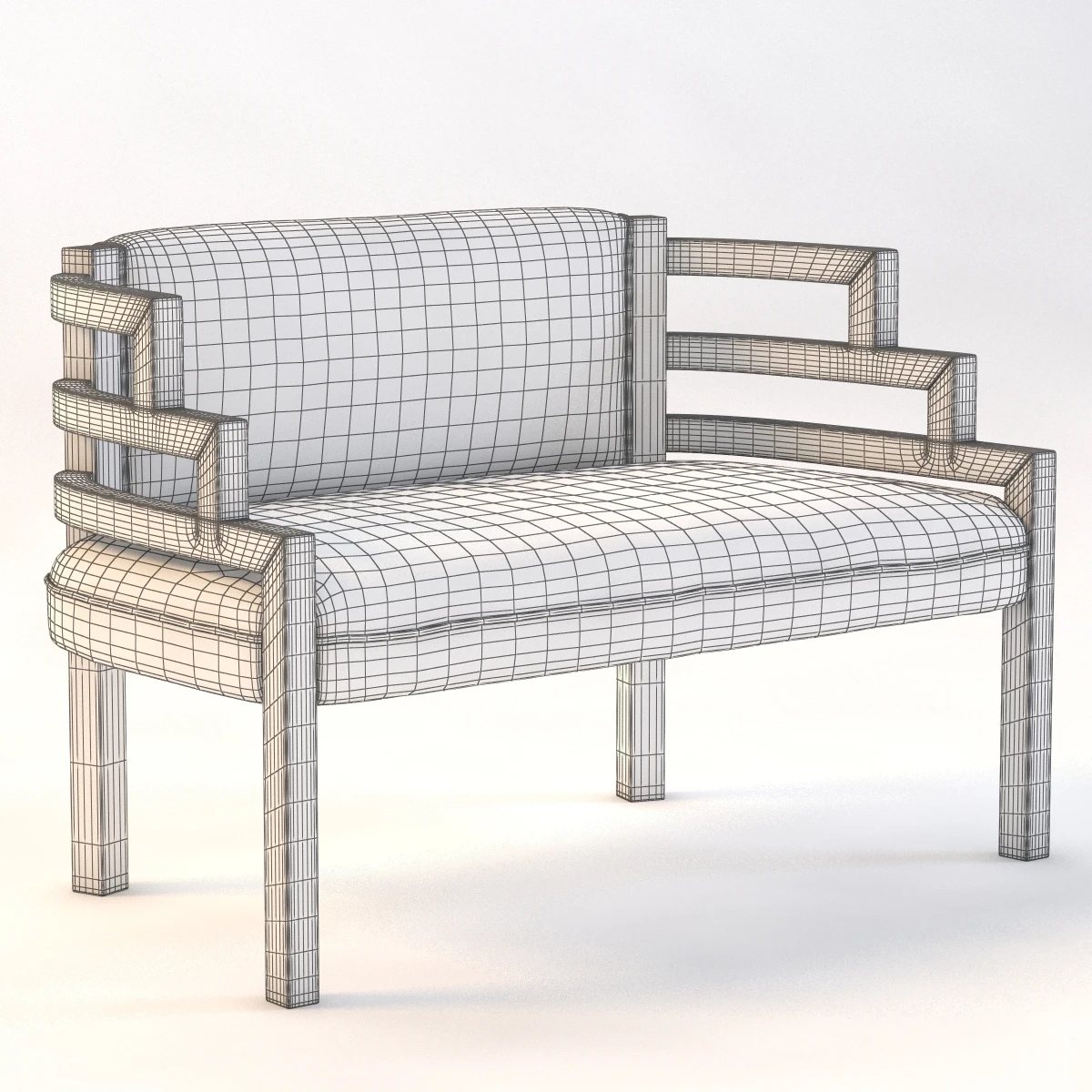 Arizona Biltmore Hotel Settee Sofa 3D Model_09