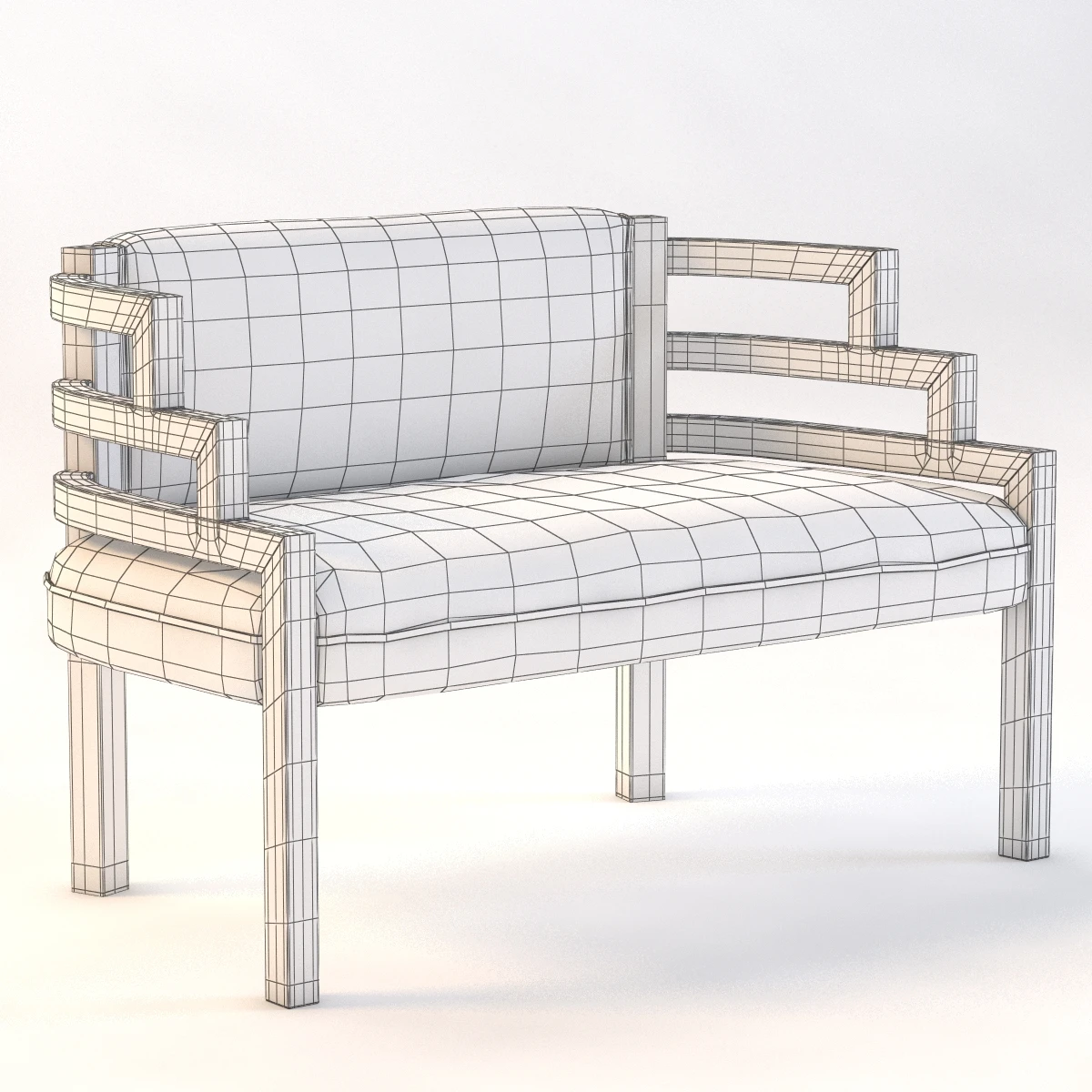 Arizona Biltmore Hotel Settee Sofa 3D Model_010