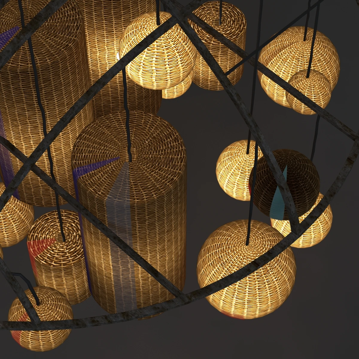 Basket Chandelier 3D Model_07