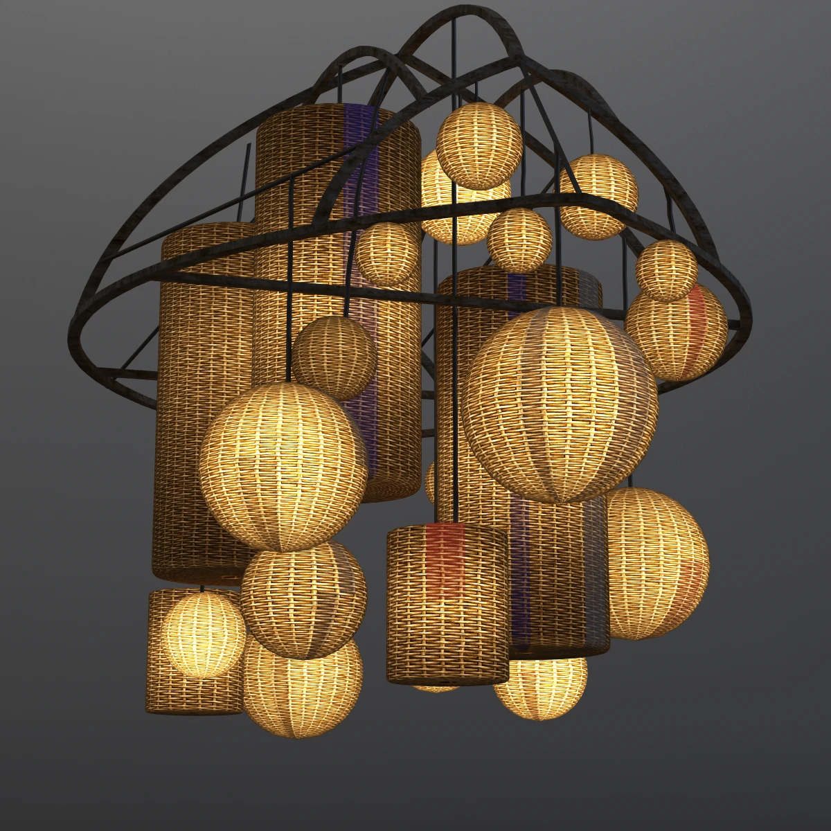 Basket Chandelier 3D Model_01