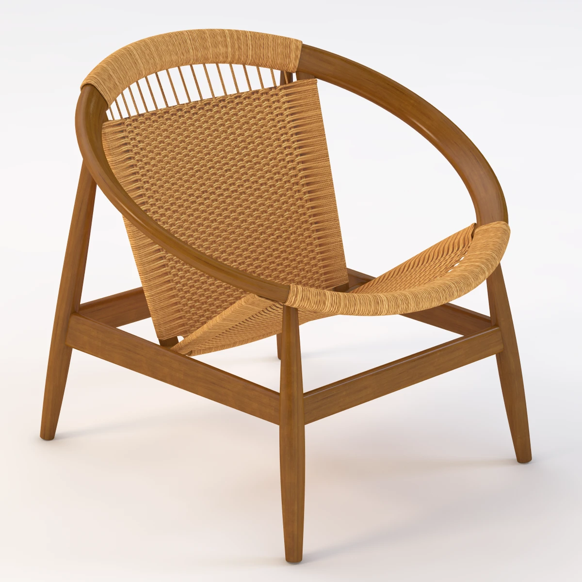 Danish Modern Ringstol Chair By Illum Wikkelso 3D Model_01
