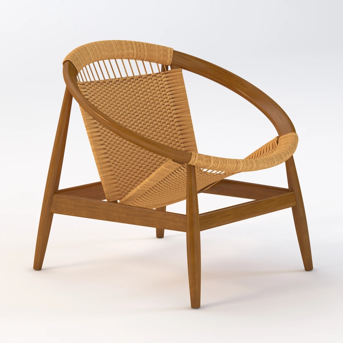 Danish Modern Ringstol Chair By Illum Wikkelso 3D Model_07