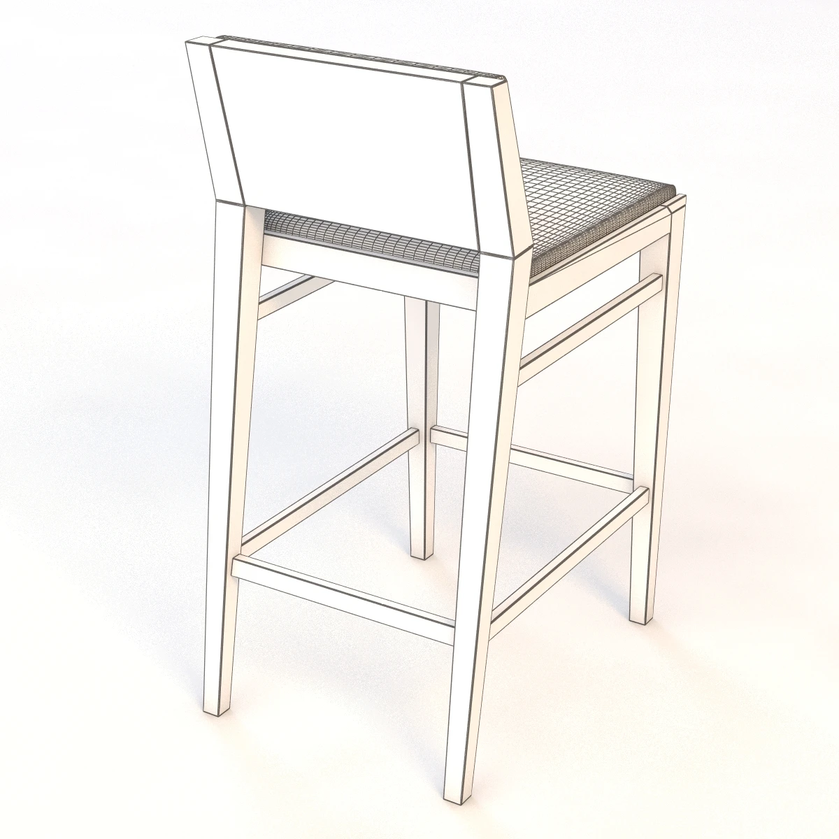 Caron Wooden Bar Chair 3D Model_011