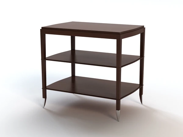 Atlantic Table With Shelves 3D Model_01