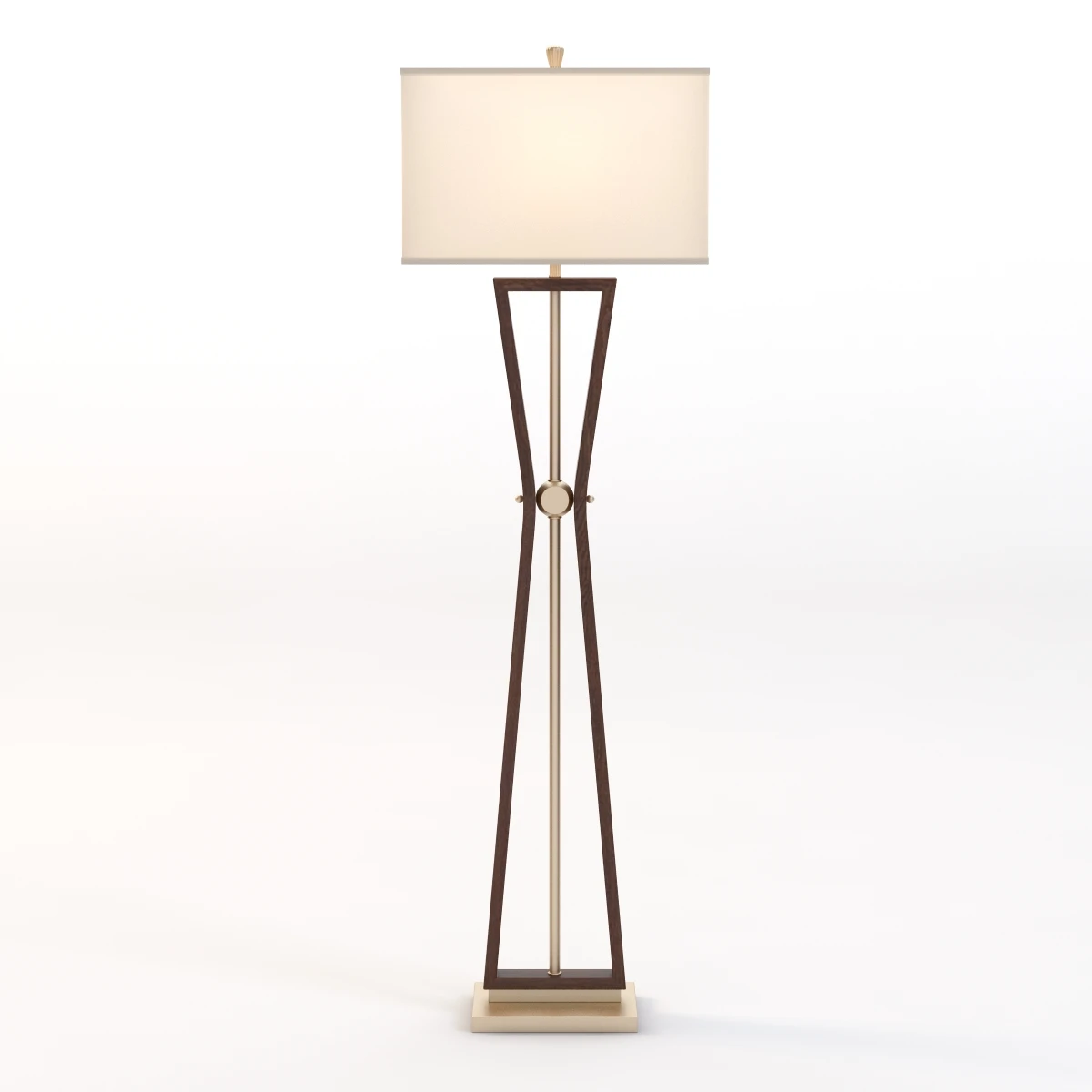 Benzara Classy Styled Wood Stainless Steel Floor Lamp 3D Model_04