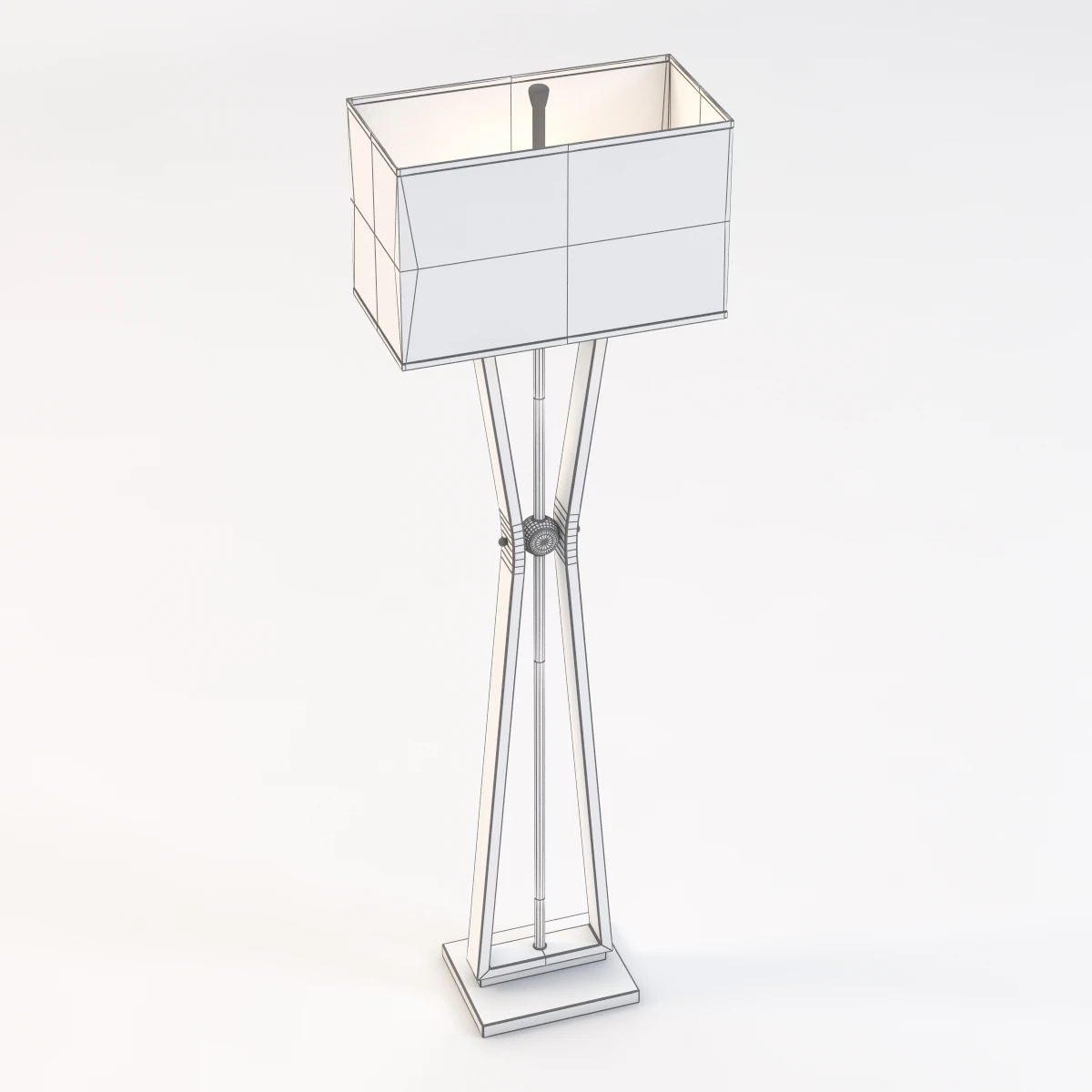 Benzara Classy Styled Wood Stainless Steel Floor Lamp 3D Model_011