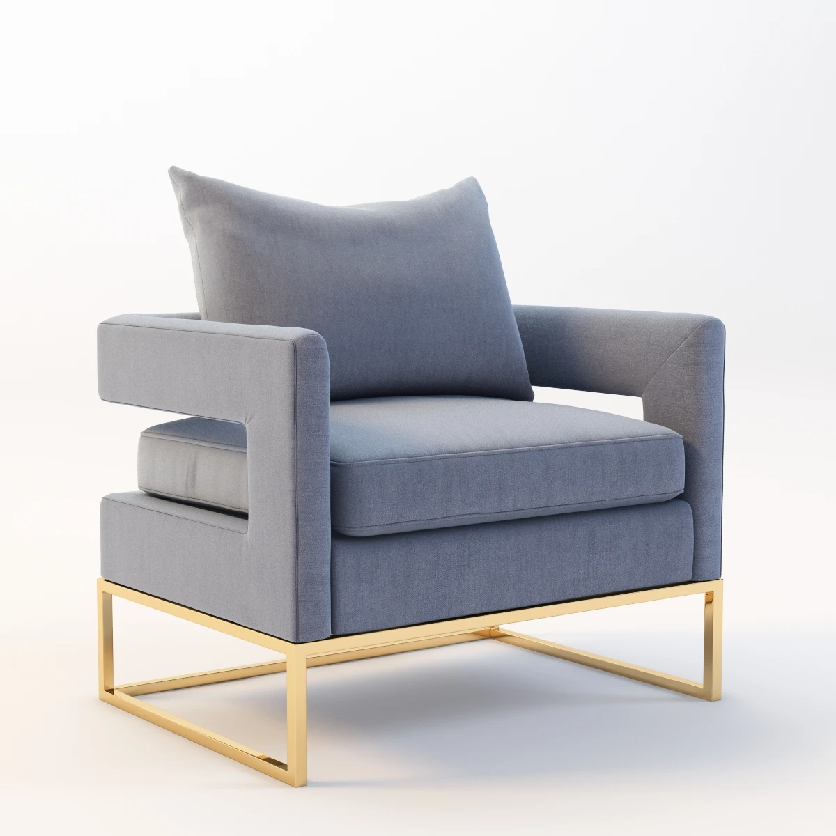 Bevin Velvet Accent Chair 3D Model_01