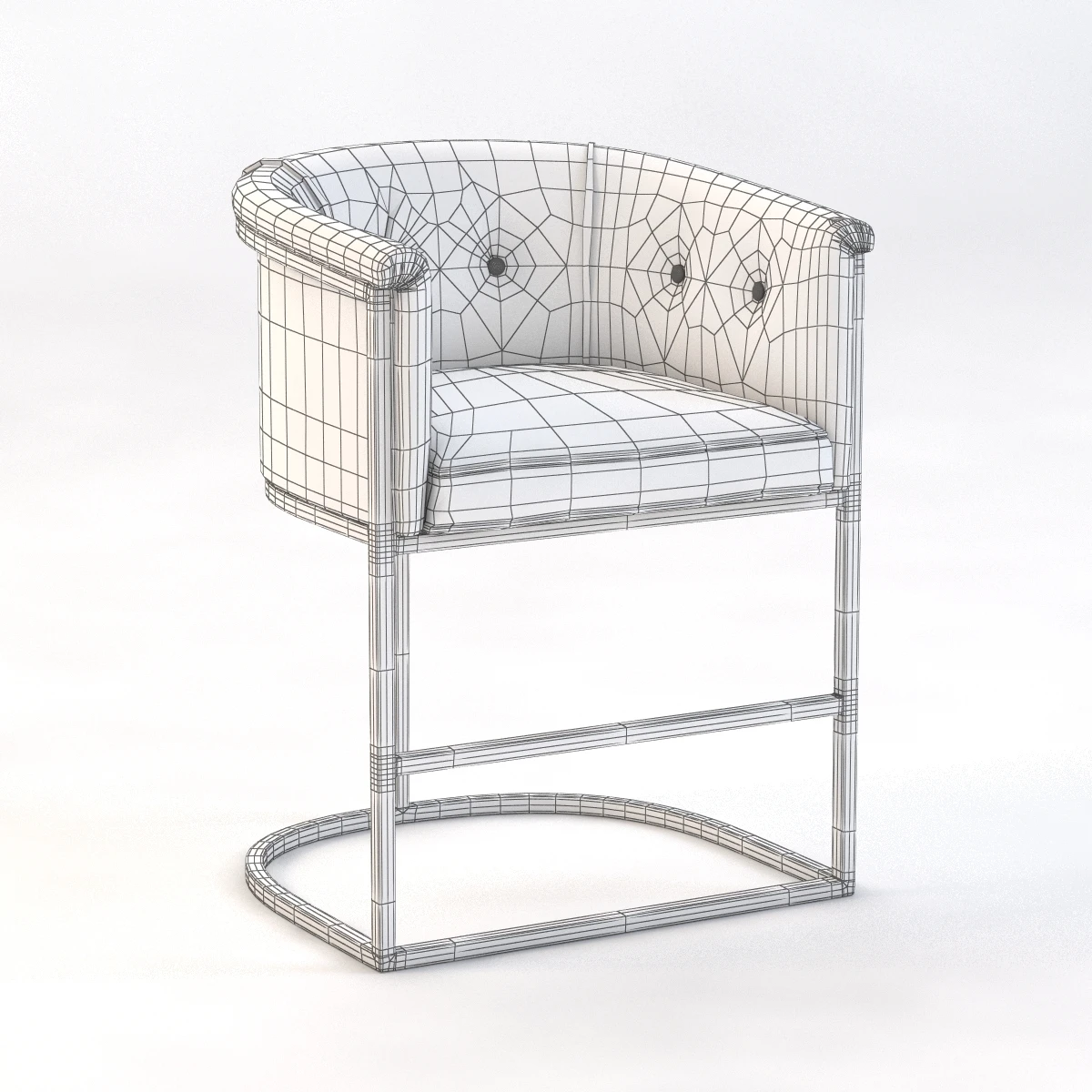 Detail Calvin Black Chair 3D Model_04
