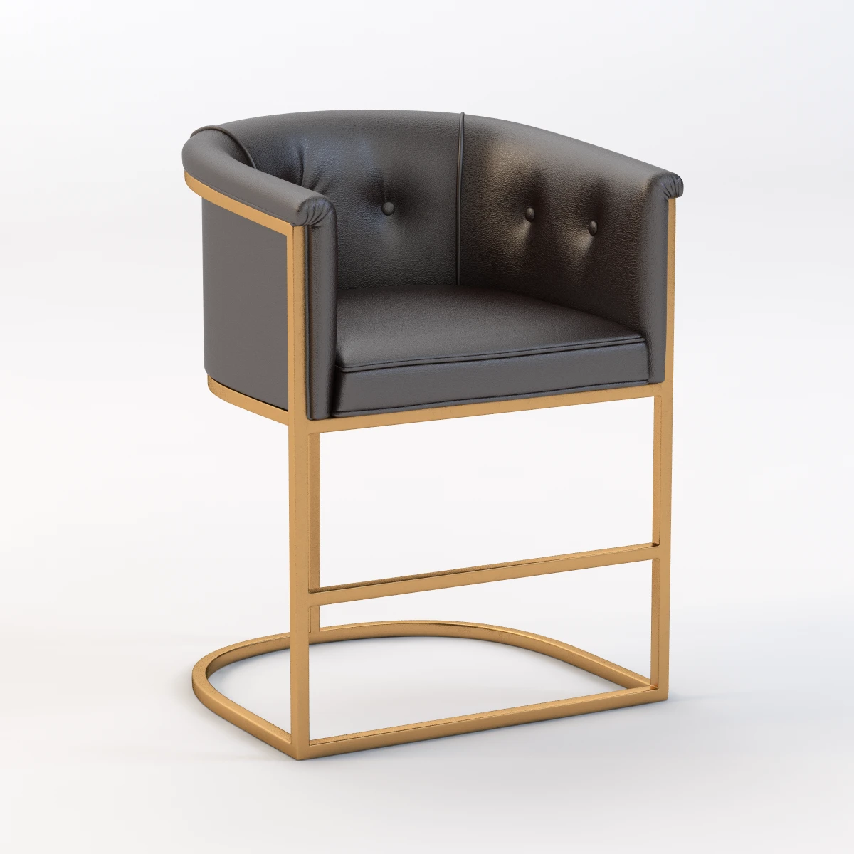 Detail Calvin Black Chair 3D Model_01