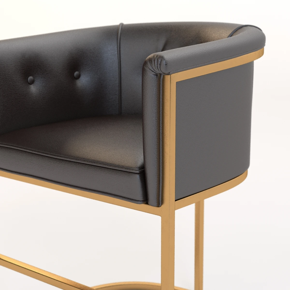 Detail Calvin Black Chair 3D Model_08