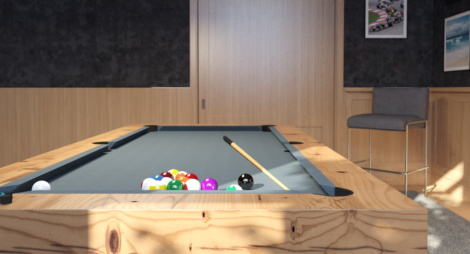 Billiard Room Scene 3D Model_05