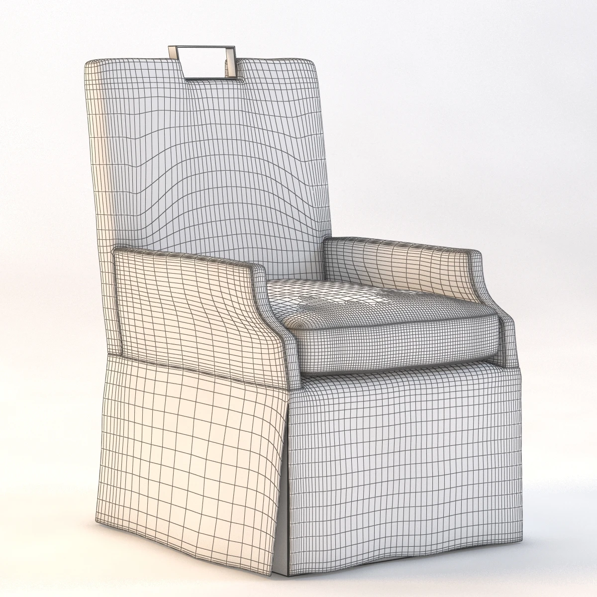 Blair Skirted Dining Chair 3D Model_09