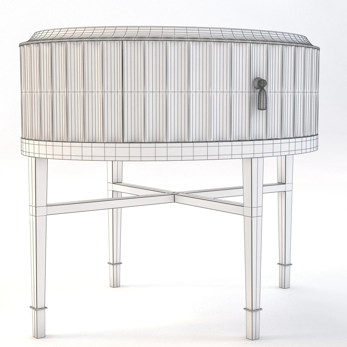 Bolier Atelier Oval Fluted End Table 113008 3D Model_08