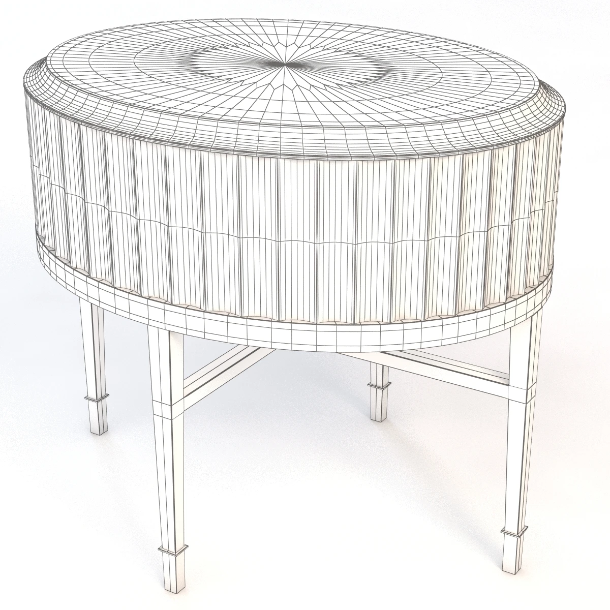 Bolier Atelier Oval Fluted End Table 113008 3D Model_09