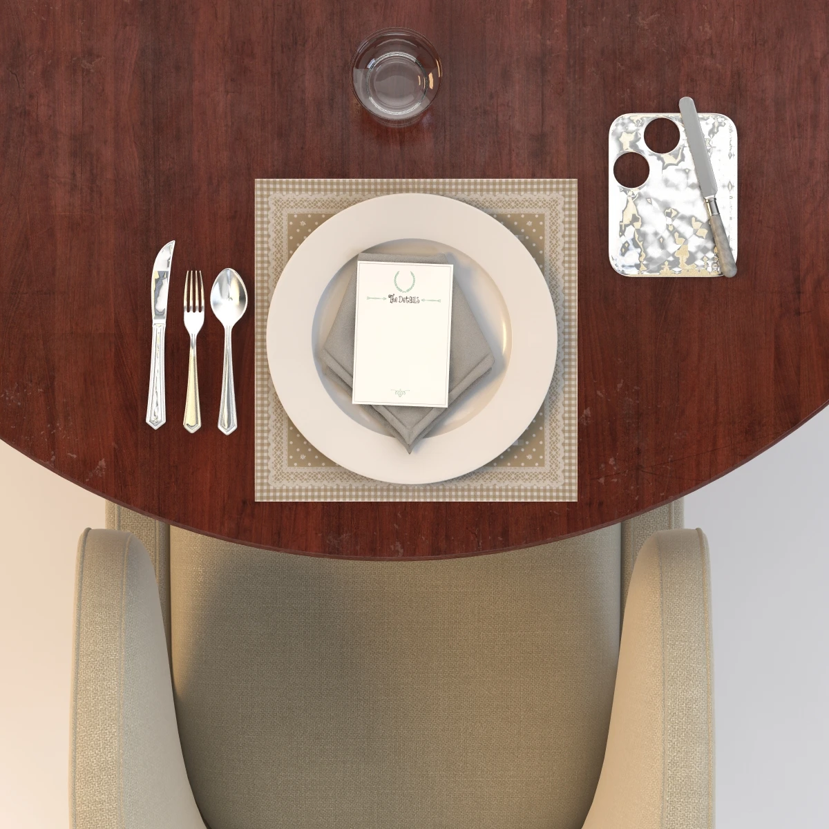 Dining Table Set 3D Model_07