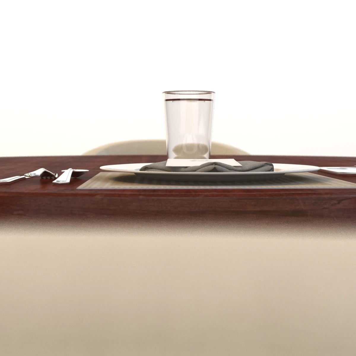 Dining Table Set 3D Model_04