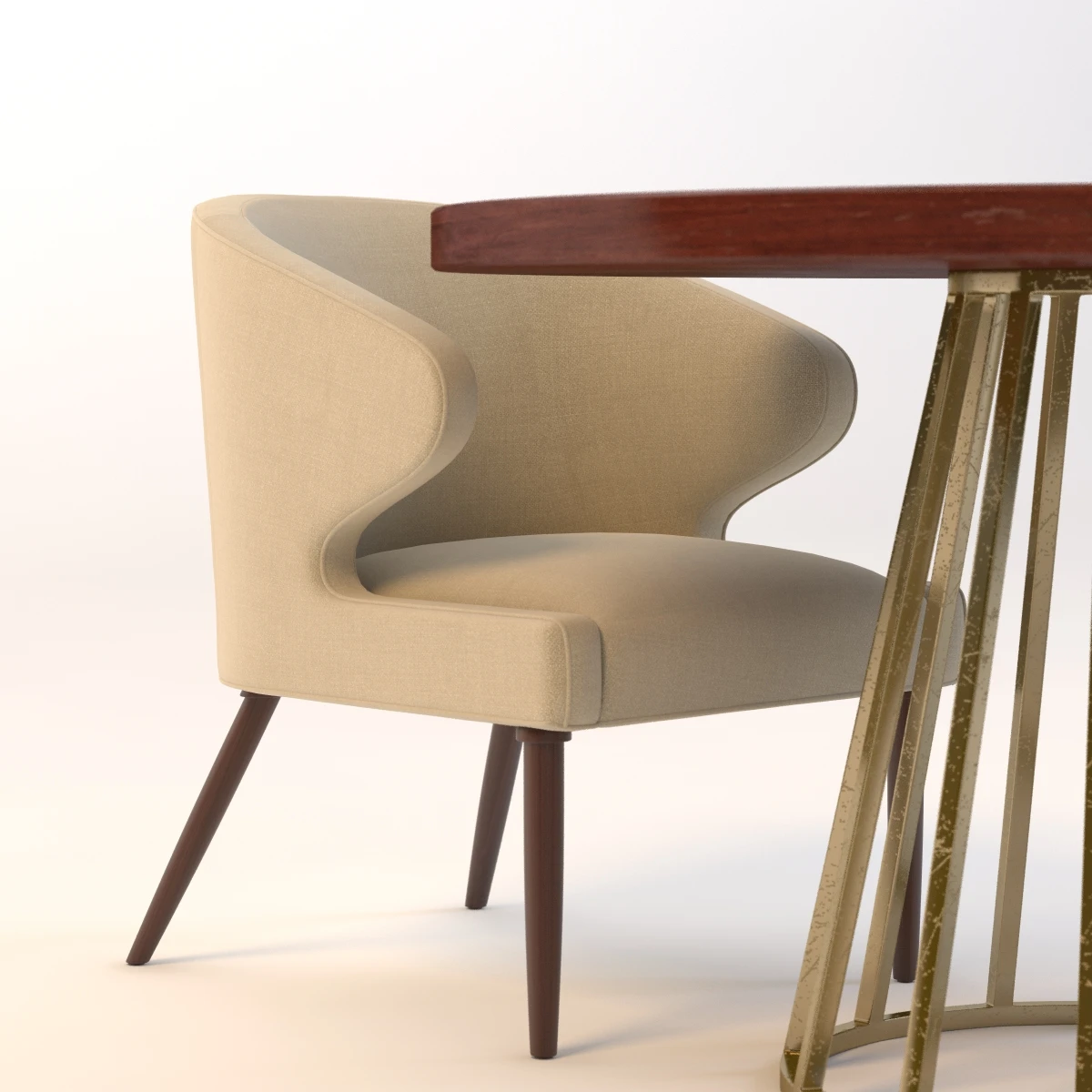 Dining Table Set 3D Model_010
