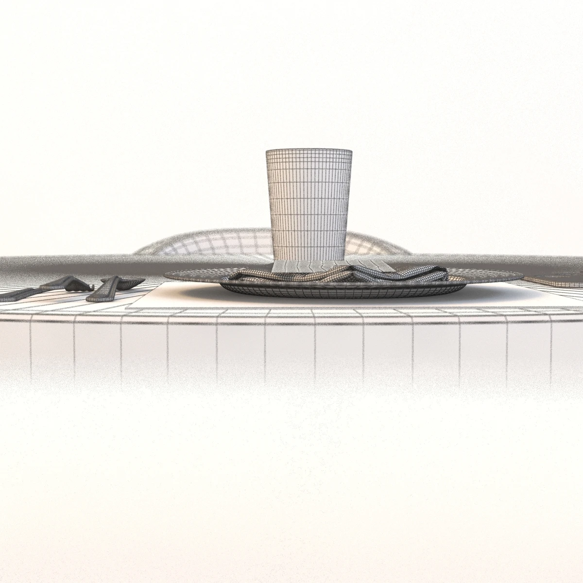 Dining Table Set 3D Model_013
