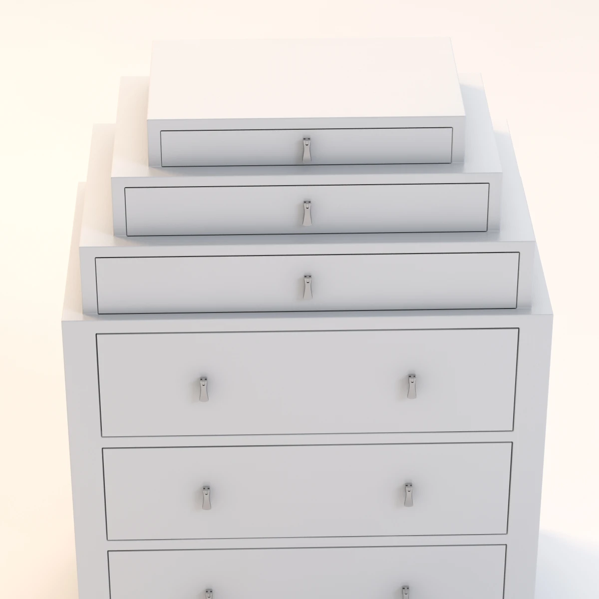 Bolier Rosenau Biedermeier Tiered Chest White Lacquer 56005 3D Model_05