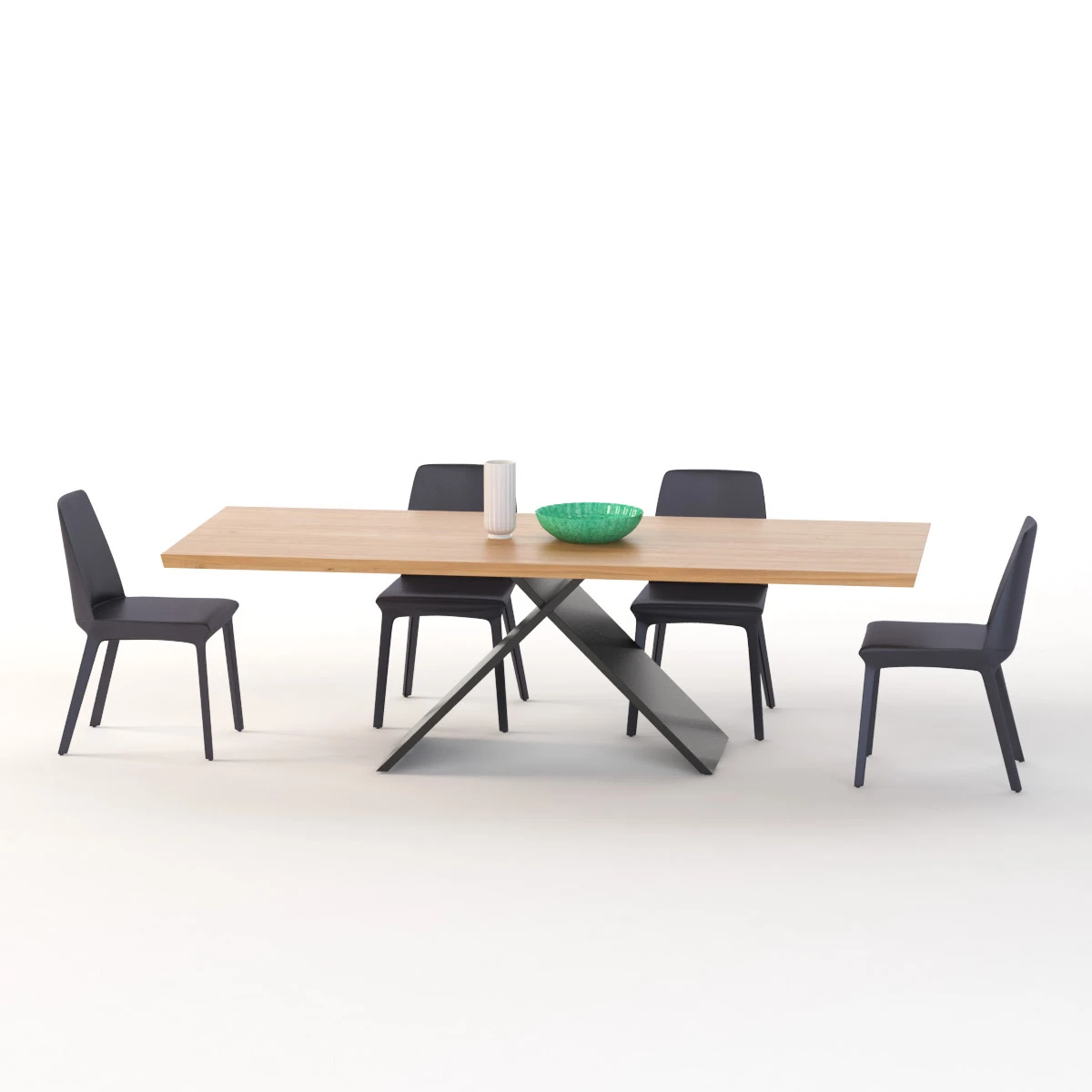Bonaldo Ax Table And Chair 3D Model_01