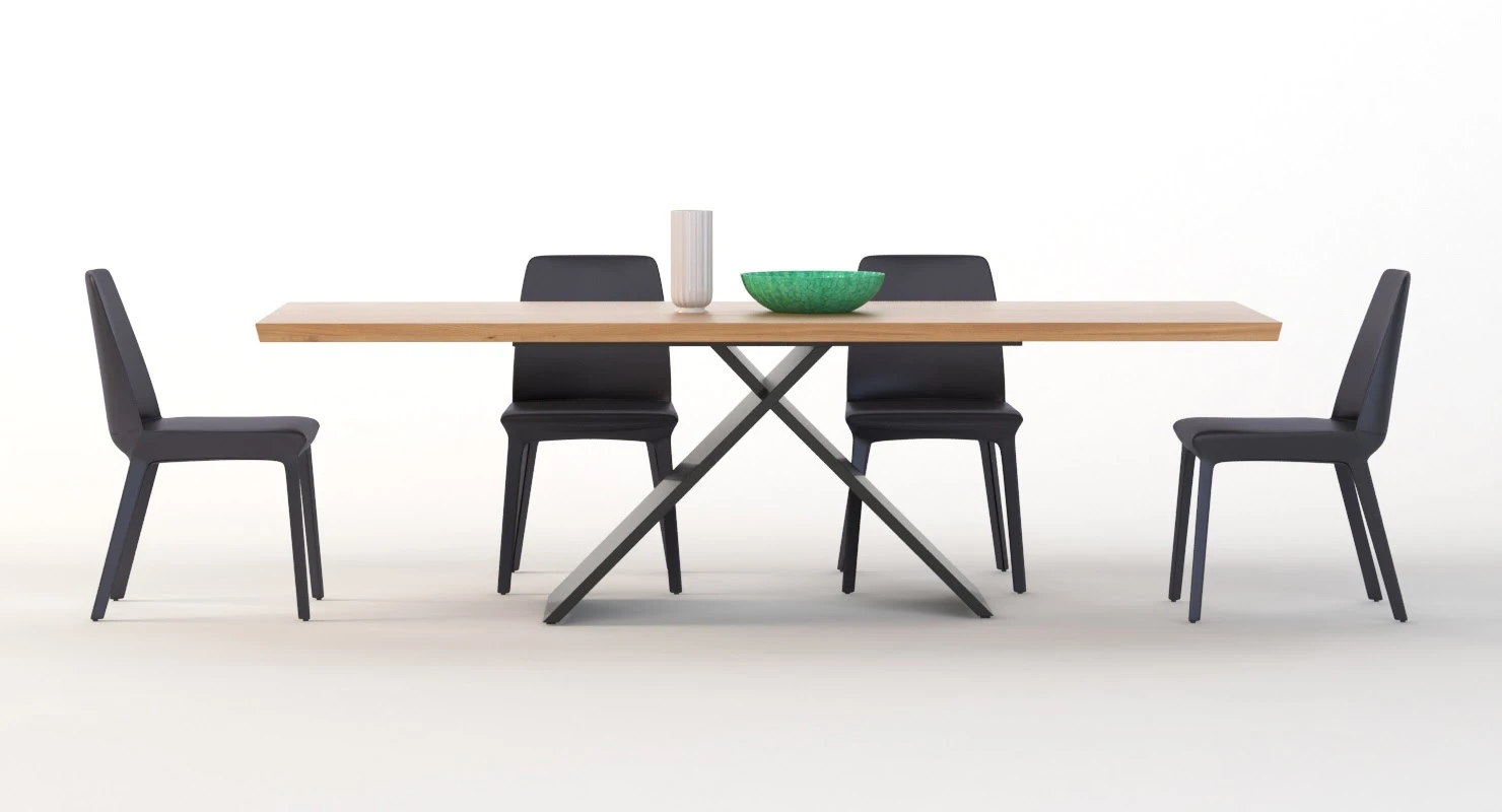 Bonaldo Ax Table And Chair 3D Model_04