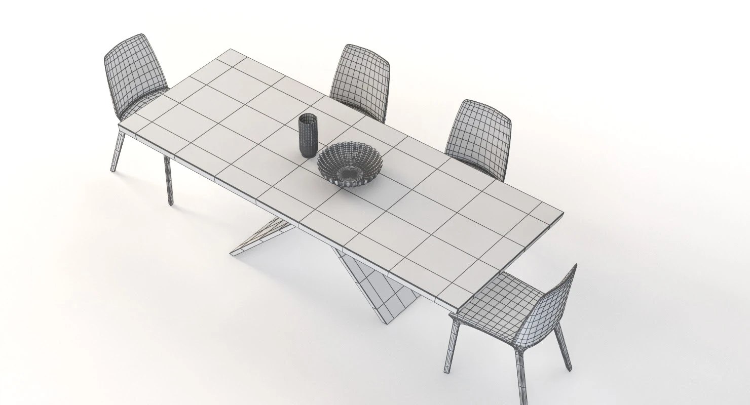 Bonaldo Ax Table And Chair 3D Model_012