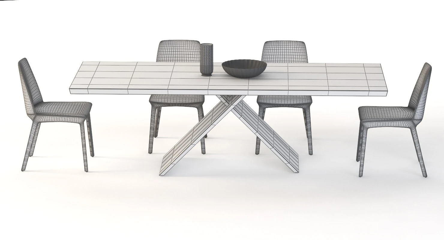 Bonaldo Ax Table And Chair 3D Model_013