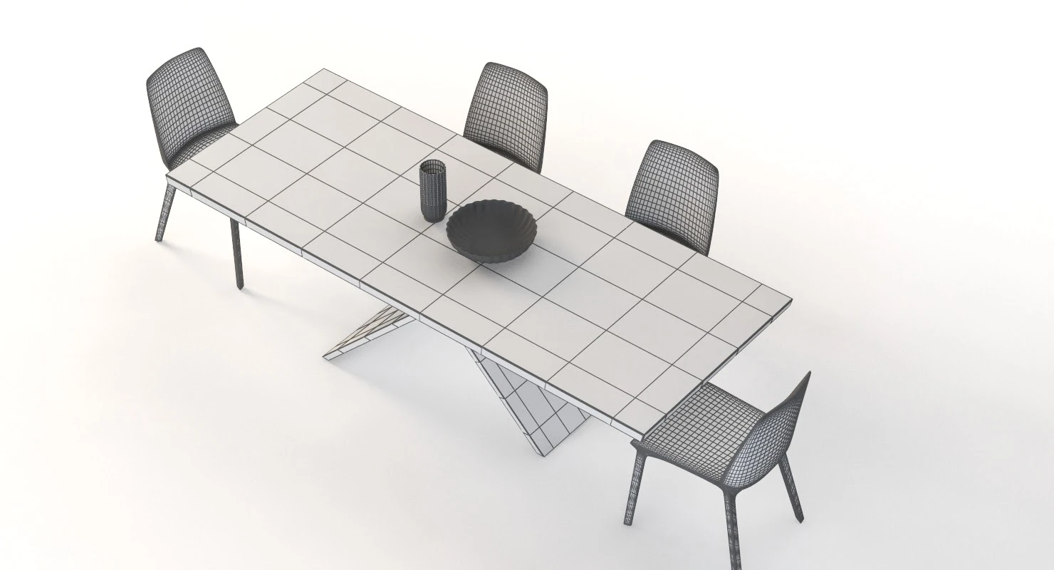 Bonaldo Ax Table And Chair 3D Model_014