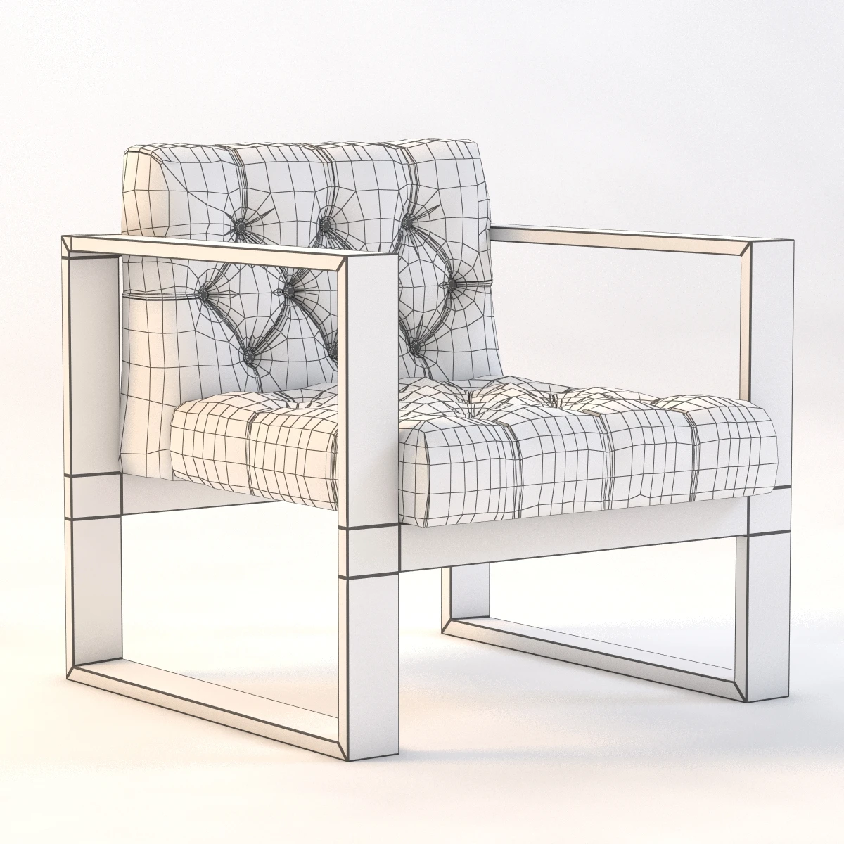 Brass Kube Chair 3D Model_010