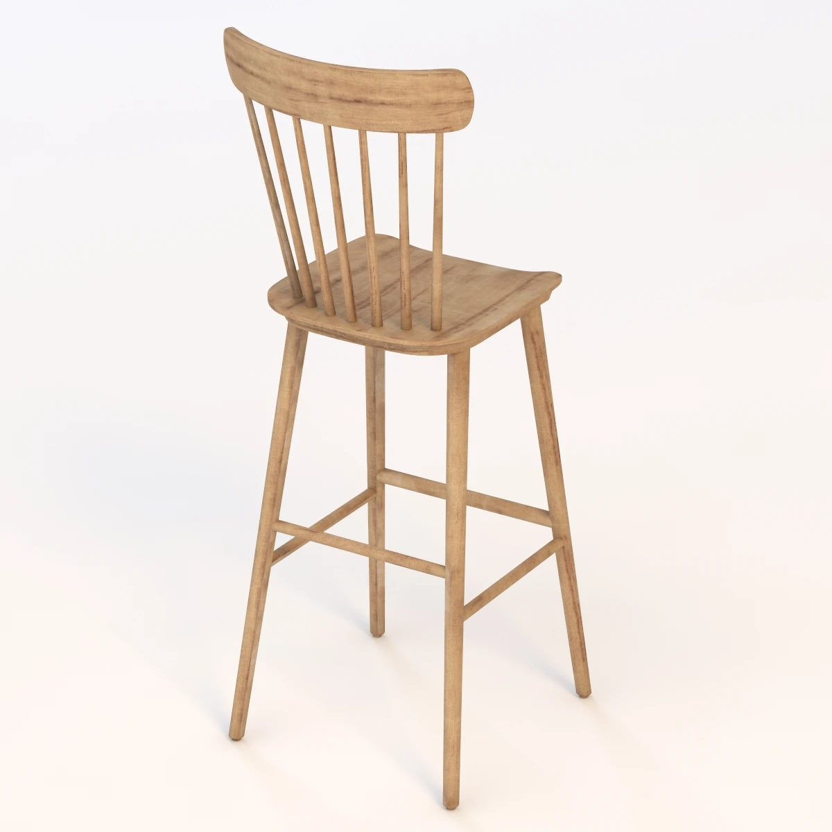 English Windsor Bar Stool 3D Model_04
