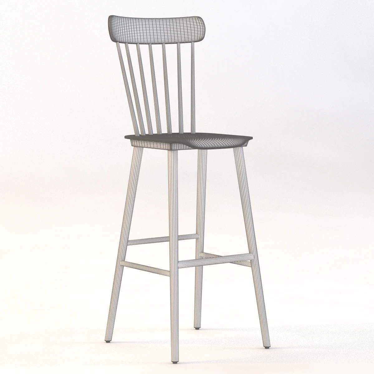 English Windsor Bar Stool 3D Model_09