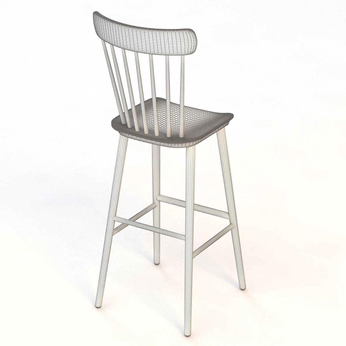 English Windsor Bar Stool 3D Model_010