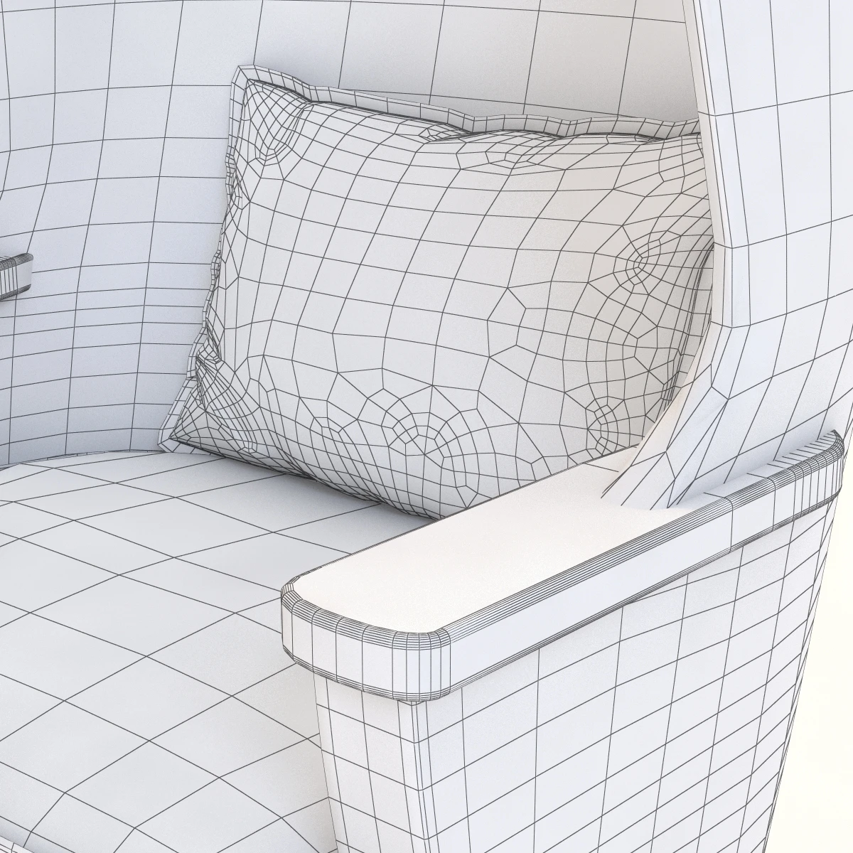 Formations Wooden Barrel Wing Chair 3D Model_014