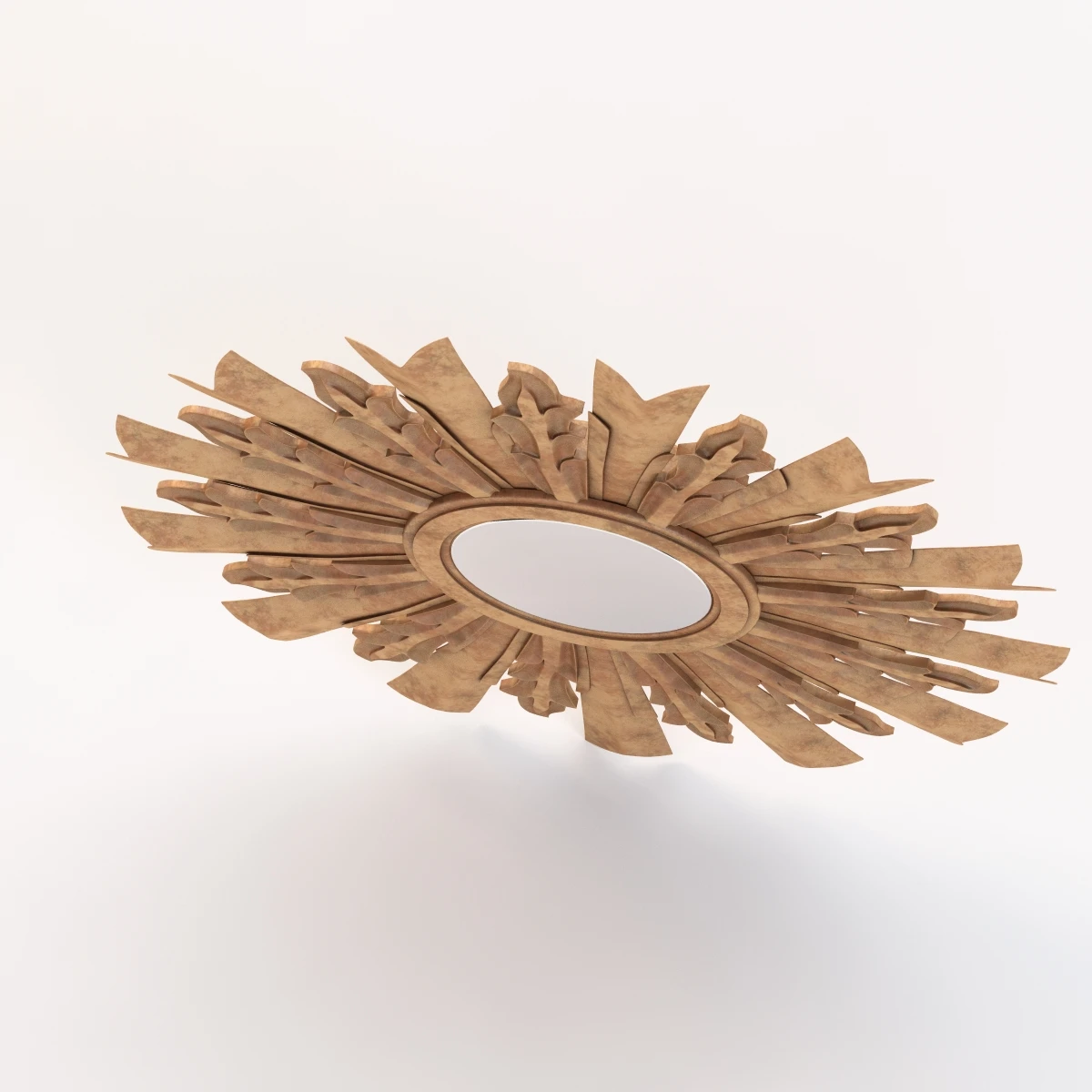 Hand Carved Sku Goya G Antique Mirror 3D Model_06