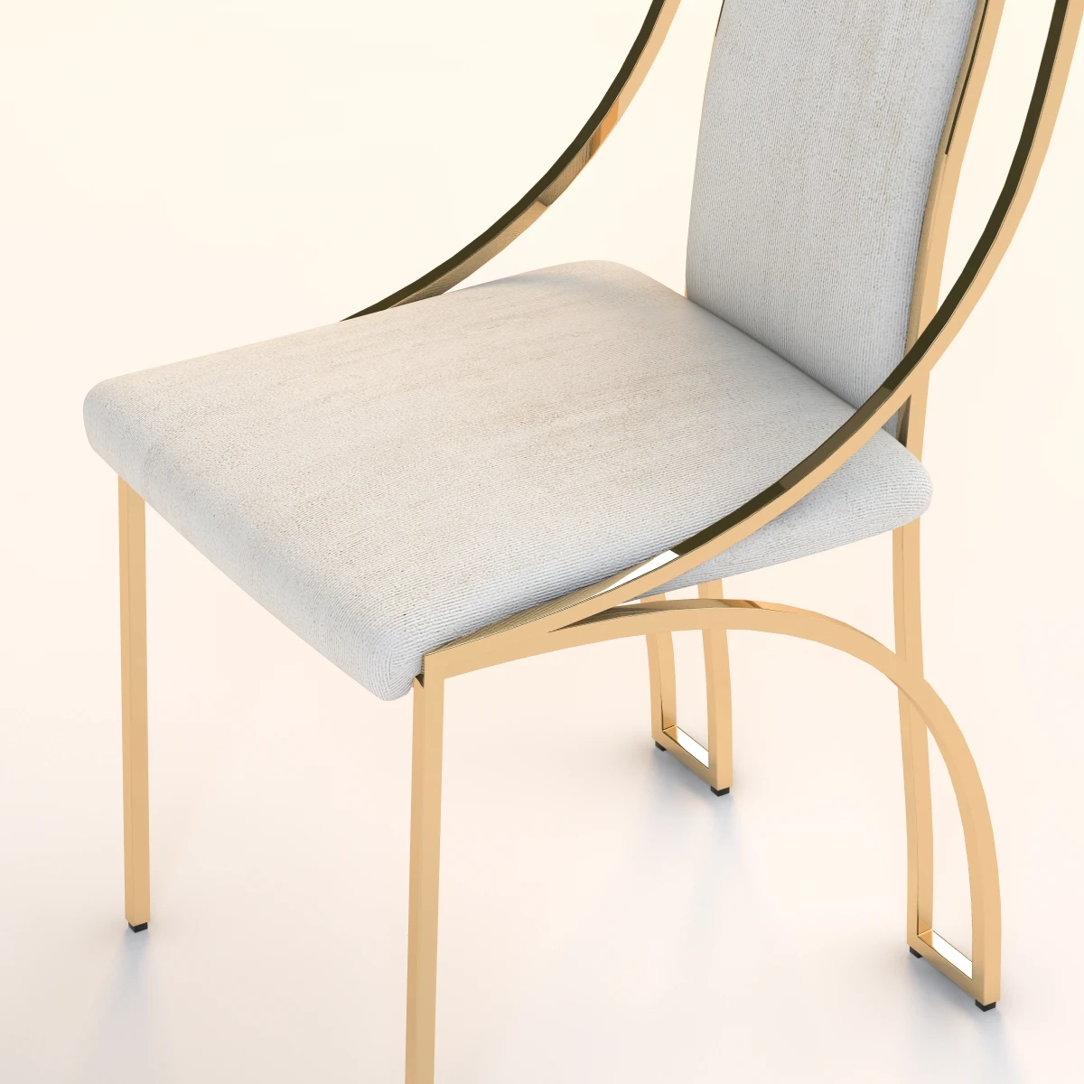 High Back Brass Chair 3D Model_06