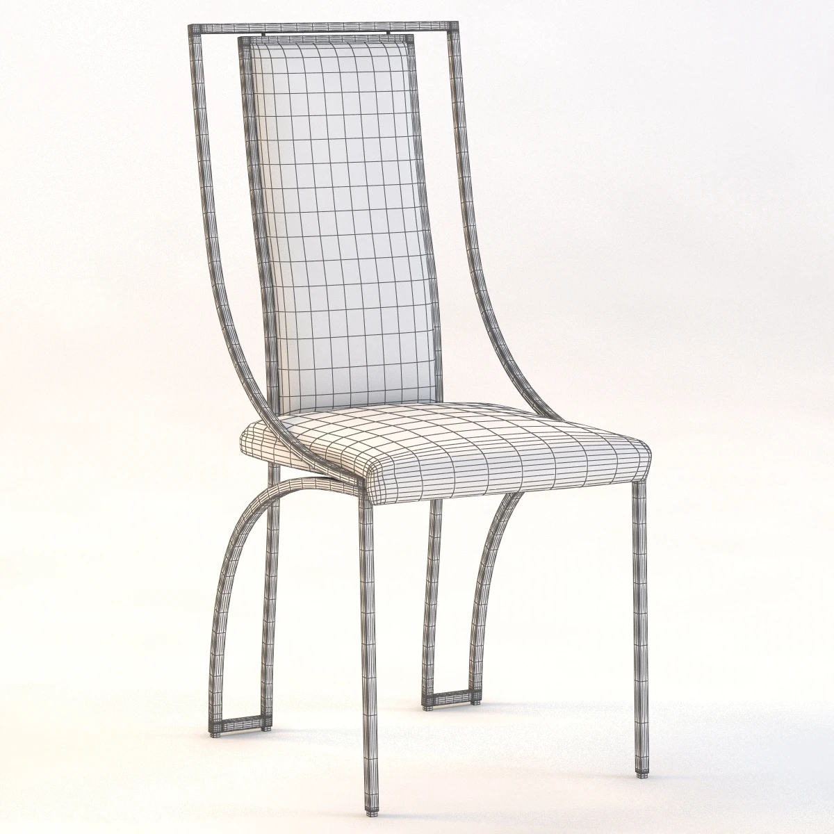 High Back Brass Chair 3D Model_09