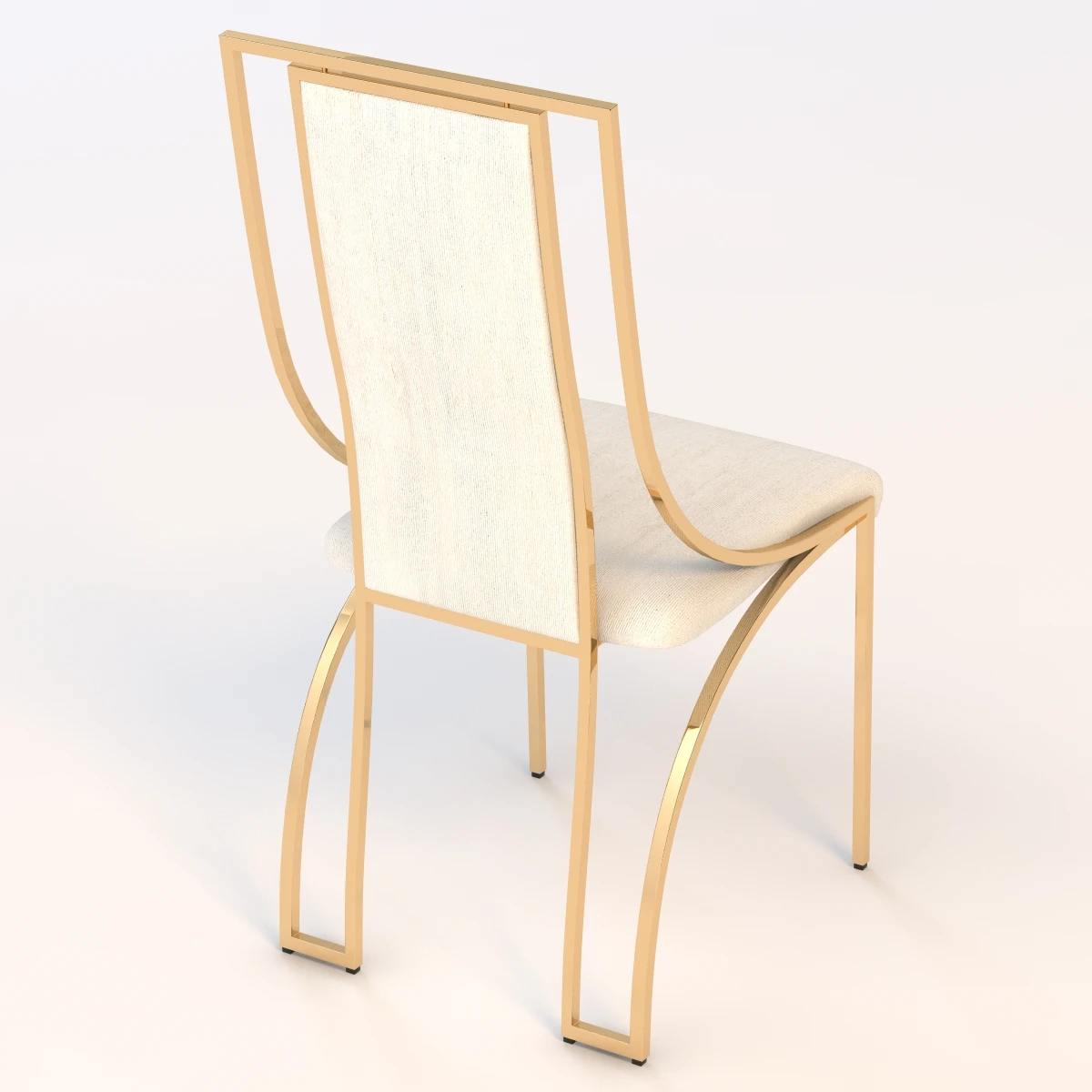 High Back Brass Chair 3D Model_04