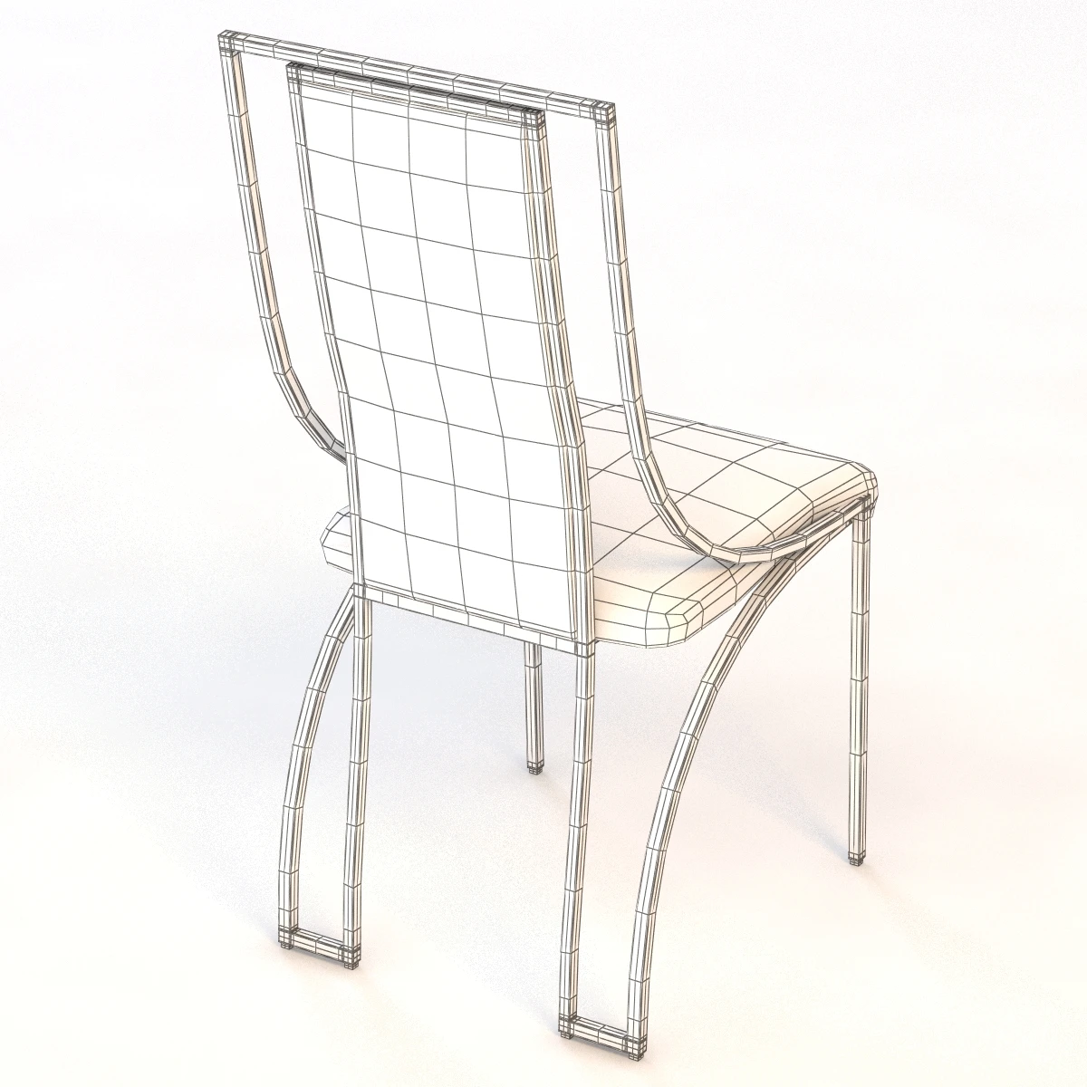 High Back Brass Chair 3D Model_012