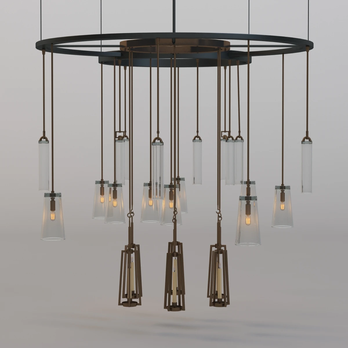 Hollyhunt Clock Chandelier 3D Model_08