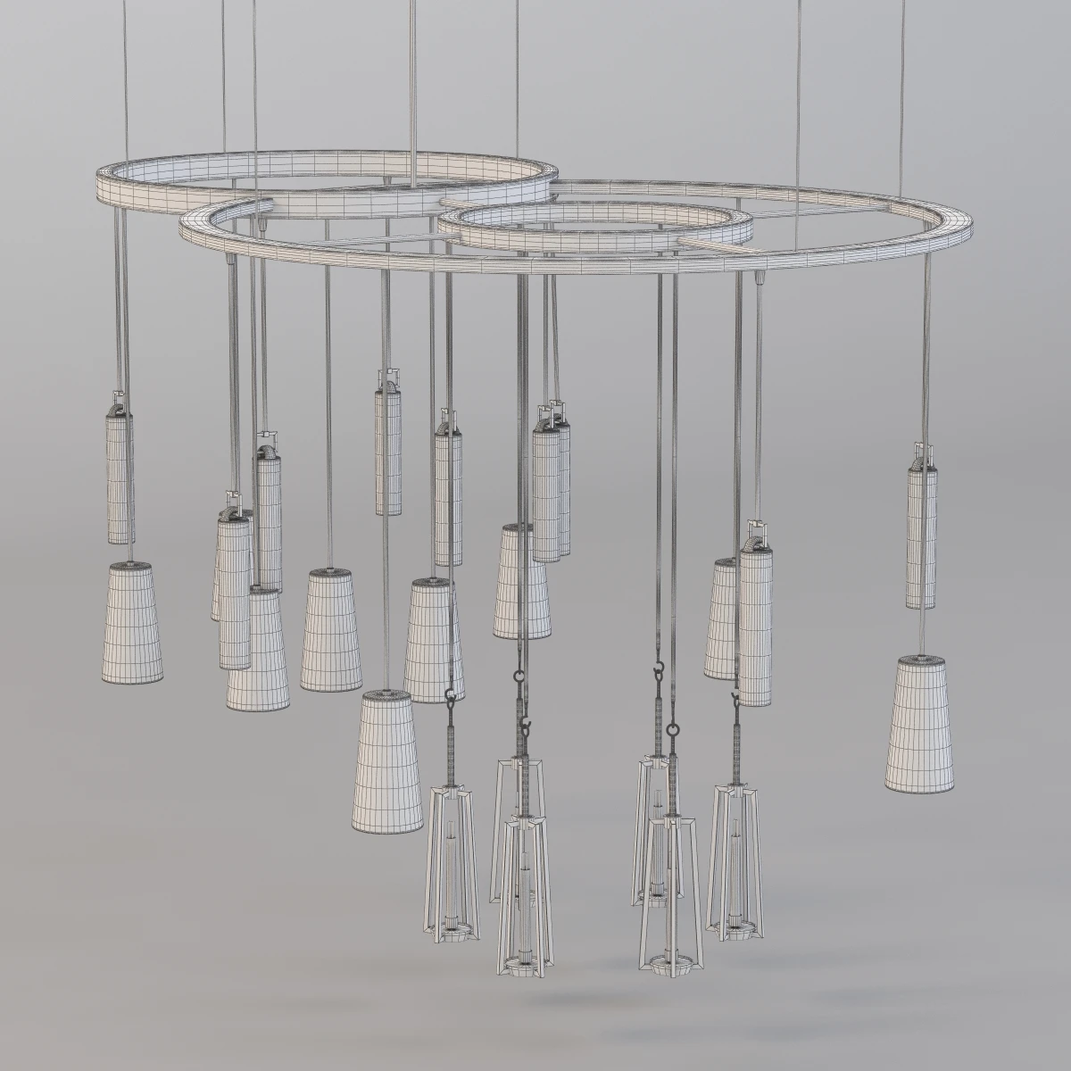 Hollyhunt Clock Chandelier 3D Model_09