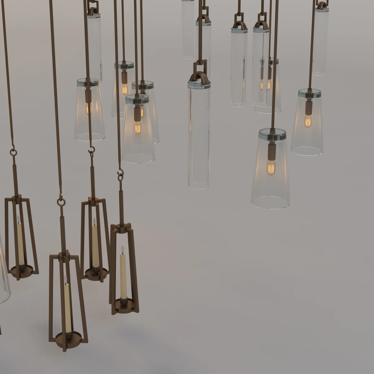 Hollyhunt Clock Chandelier 3D Model_05