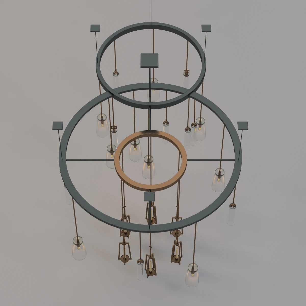 Hollyhunt Clock Chandelier 3D Model_07